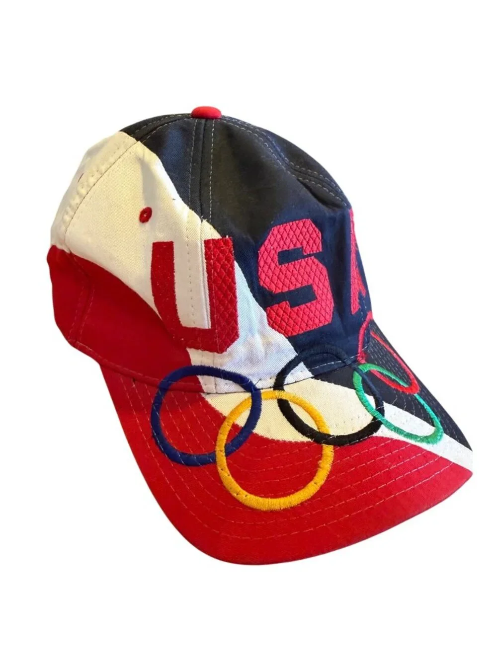 VTG 1996 Atlanta Olympics Team USA Starter Snapback Hat 90s Colorblock Cap